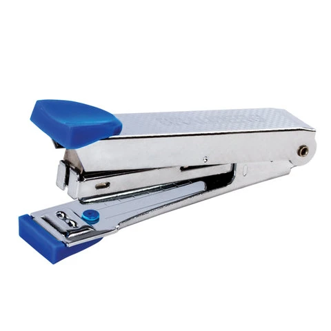 Степлер №10 металлический BRAUBERG, до 15 листов, с антистеплером, синий, 227627