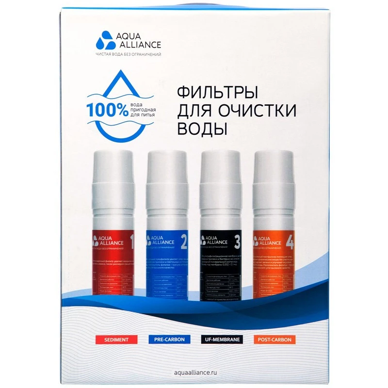 Фильтр для пурифайера AEL Aquaаlliance (упаковка 4 шт.) в цветной коробке