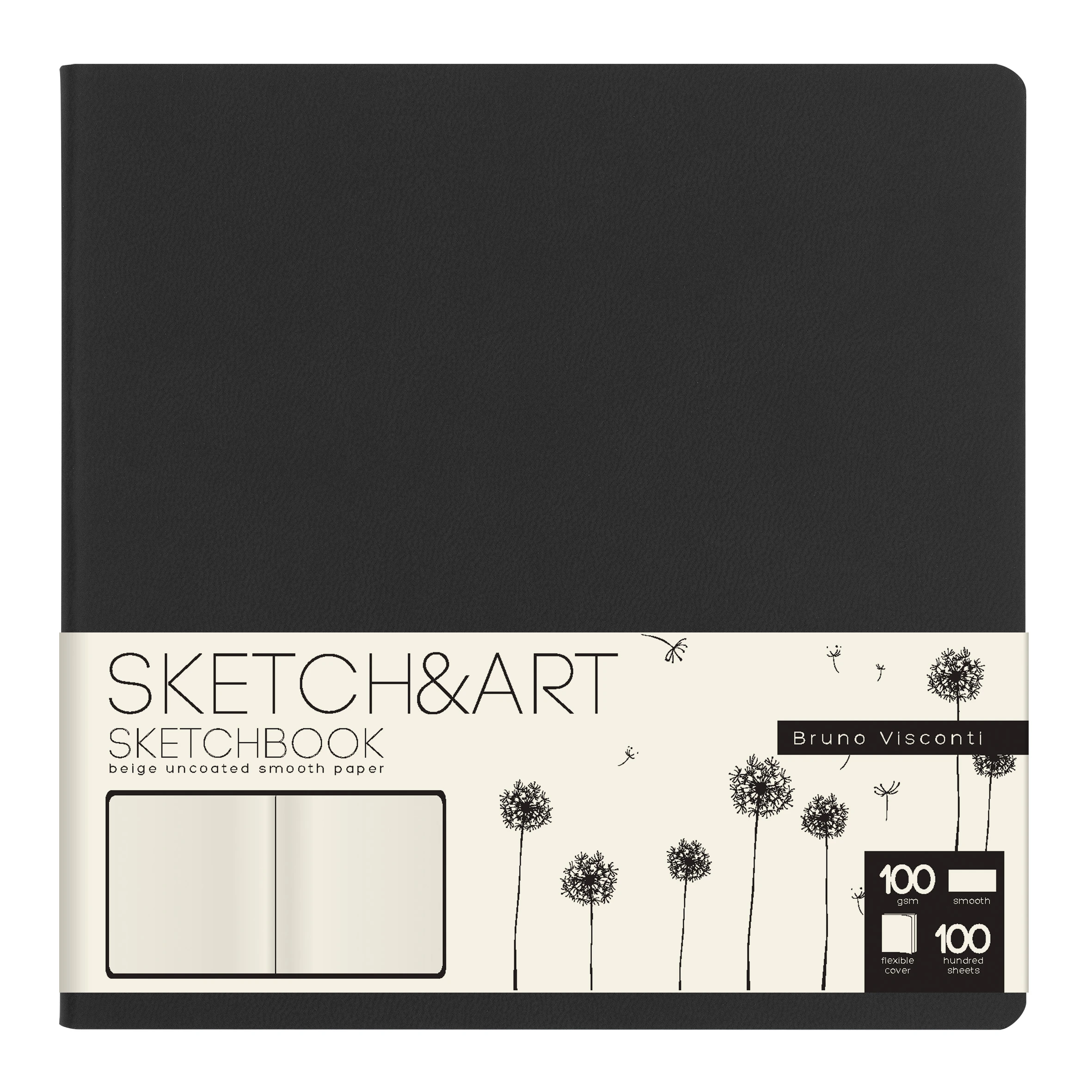 SKETCHBOOK SKETCH&ART BV, ORIGINAL,145х145 мм, 100 л., БЕЖЕВЫЙ 100 гр. В МЯГКОМ