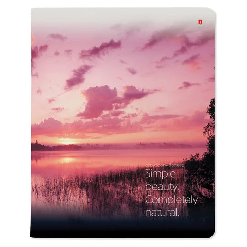 Тетрадь А5 48л. АЛЬТ скоба, клетка, глянцевый лак, Пейзажи (5 видов), 7-48-637