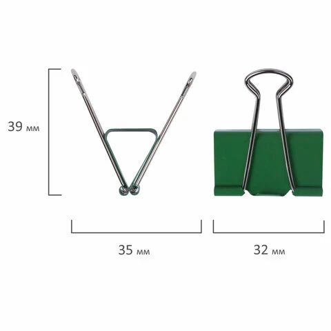 Зажимы для бумаг BRAUBERG, КОМПЛЕКТ 24 шт., 32 мм, на 140 листов, цветные,