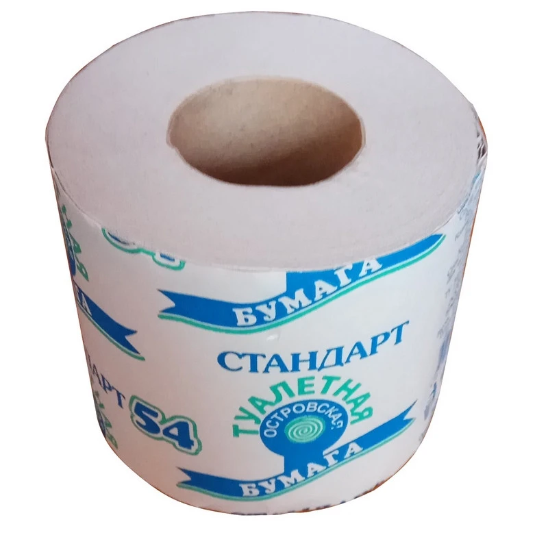 Бумага туалетная 1-сл.ОСТРОВСКАЯ сер с втулкой, 1 рул
