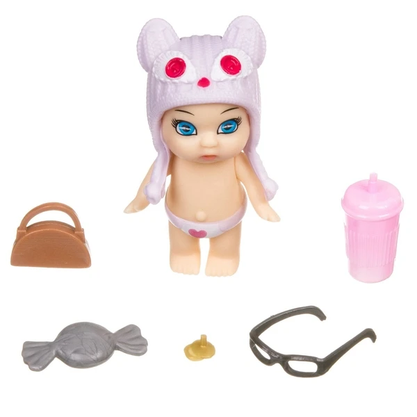 Набор игровой Bondibon куколка OLY в шапочке-ушанке с животным и аксессуарами в