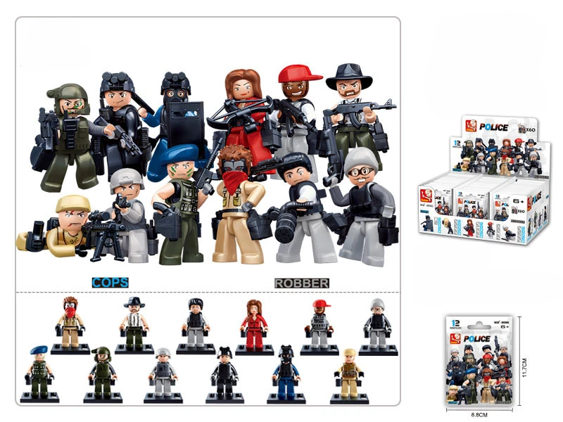 Конструктор пластиковый. SLUBAN Полиция. Фигурки: Полиция и преступники. Арт.