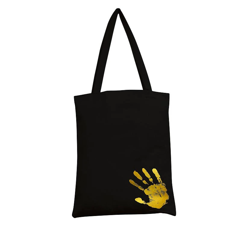 Сумка-шоппер Арт и Дизайн "Ладошка", 35*42см., черная, фольга