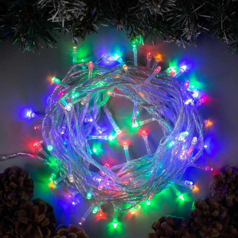 Электрогирлянда Нить 10 м, IP20, 100 LED, мульти, 8 реж, 220 В 3556779 Электрогирлянда Нить 10 м, IP20, 100 LED, мульти, 8 реж, 220 В 3556779
