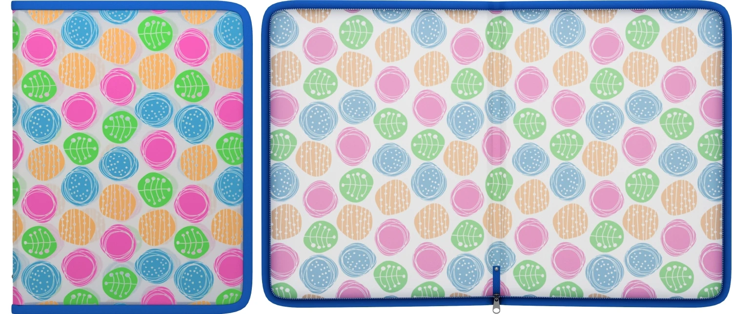 Папка на молнии пластиковая Erich Krause Buttons, A4 (в коробке-дисплее по 12