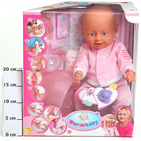 Кукла Warm baby, с горшком и аксесс., пъет и писает, BOX,   Д62527