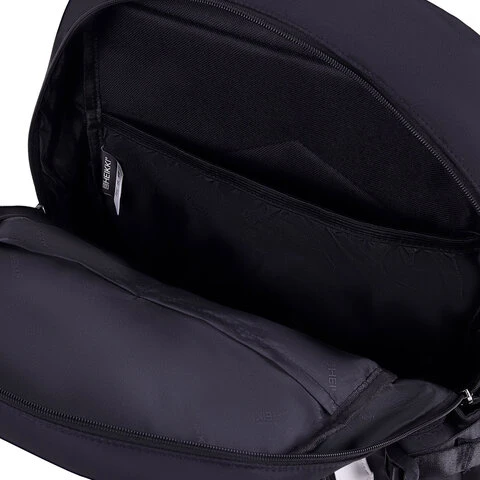 Рюкзак HEIKKI FUSION (ХЕЙКИ) универcальный, USB-порт, черный с белыми вставками,