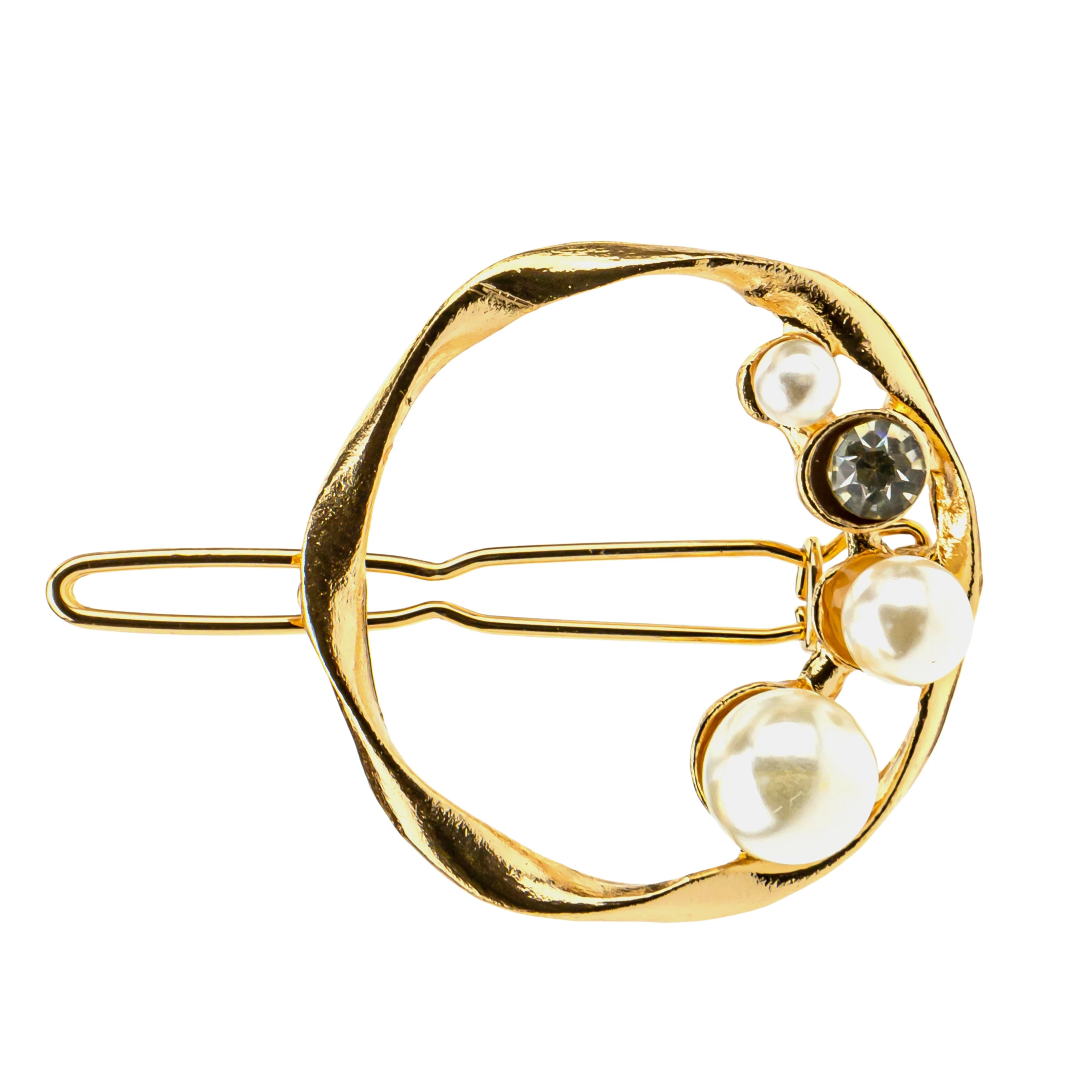 Lukky Fashion заколка для волос круг с жемчужинами, 1 штука