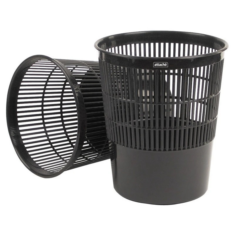 Корзина офисная 14л пластик, черная Attache 'КР510 штр.  4620000630890