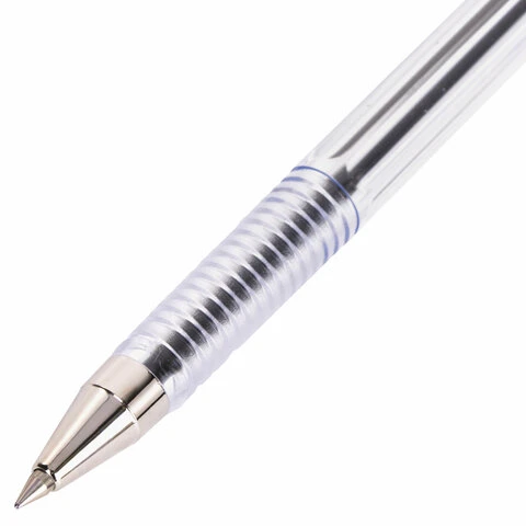 Ручка шариковая масляная MUNHWA "Option", СИНЯЯ, узел 0,5 мм, линия