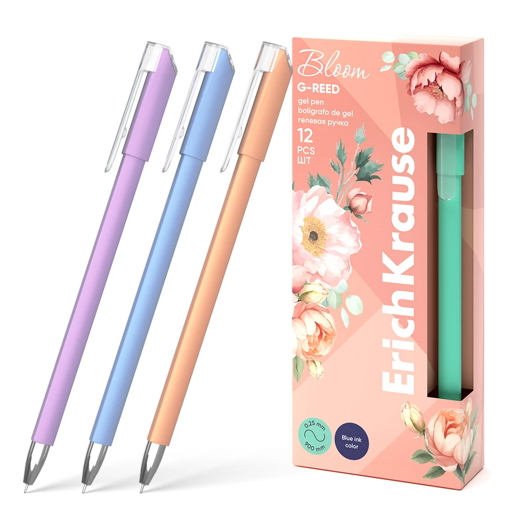 Ручка гелевая ErichKrause G-Reed Stick Pastel Bloom 0.38, цвет чернил синий