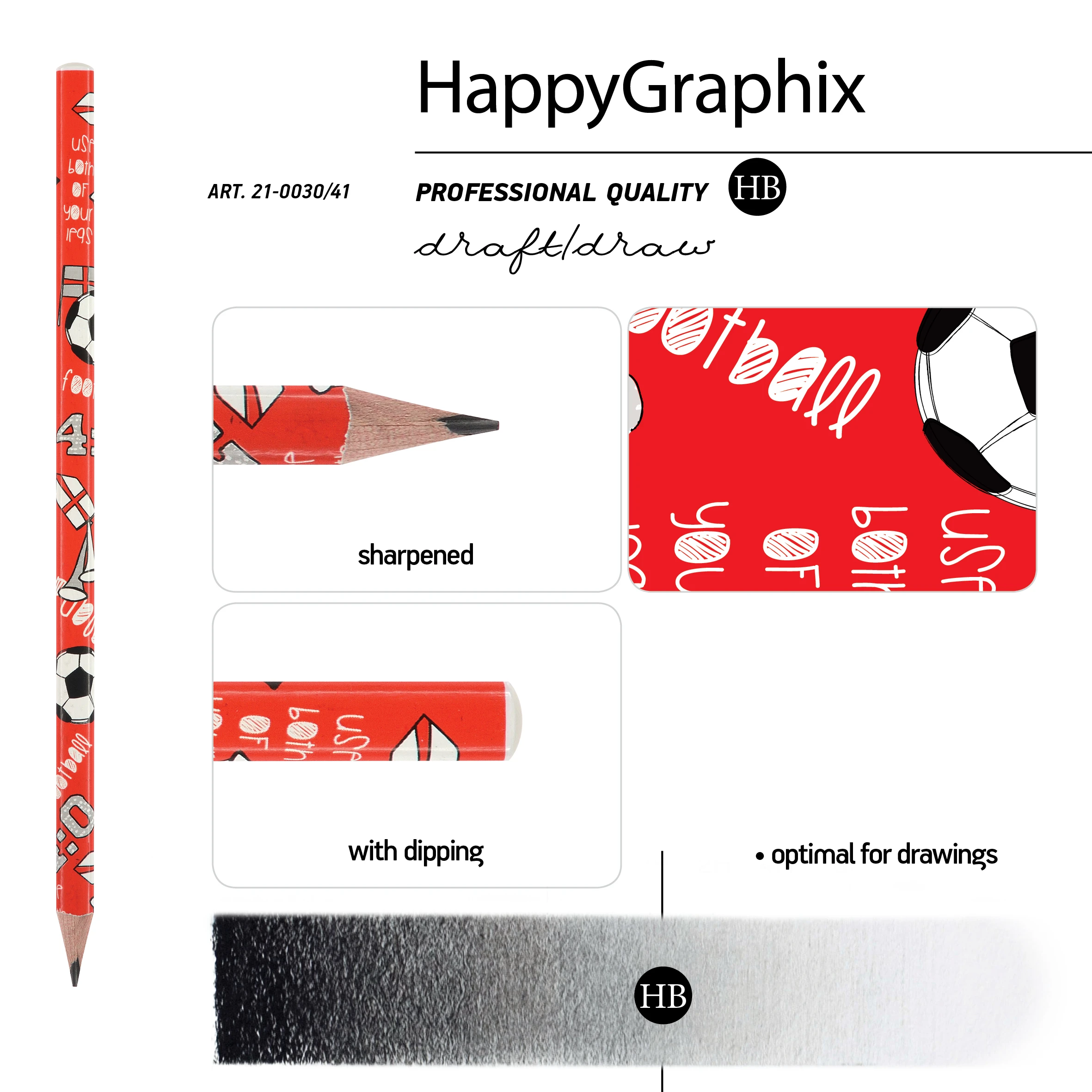 КАРАНДАШ ЧЕРНОГРАФИТОВЫЙ "HappyGraphix. Футбол.Чемпионы. Англия" НВ