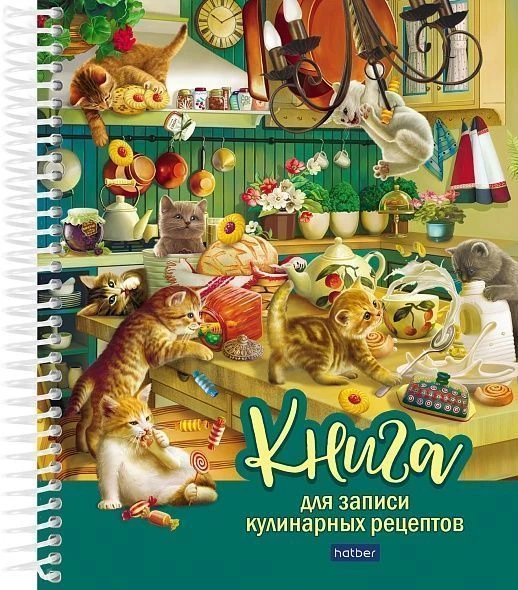 Книга для записи кулинарных рецептов А5, 80 листов, Хатбер КОТИКИ БЫВАЮТ РАЗНЫМИ