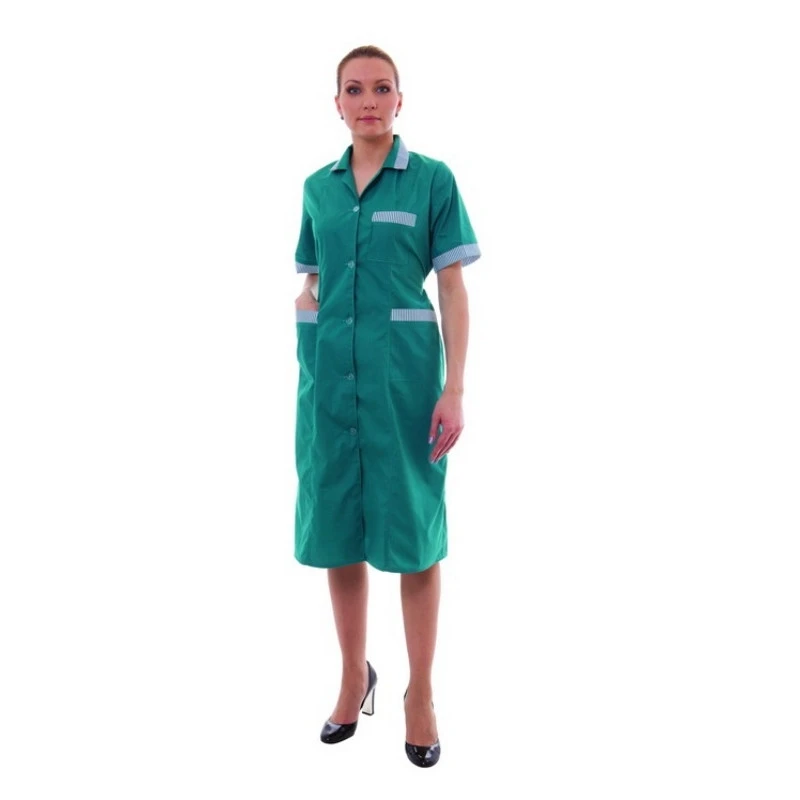 Халат для горничных и уборщиц у01-ХЛ кор.рук бирюз(р.48-50) 158-16