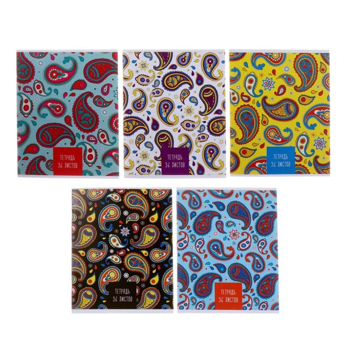 Тетрадь 36 листов в клетку Calligrata "Узоры", обложка мелованный