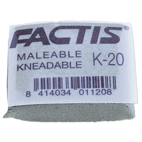 Ластик-клячка FACTIS K 20 (Испания), 37х29х10 мм, супермягкий, натуральный