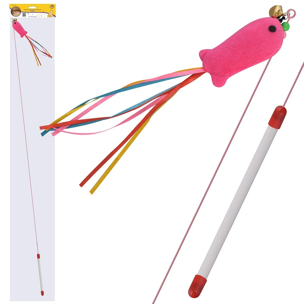 Игрушка-удочка для животных "Рыбка". Общая длина 110 см. Игрушка-удочка для животных "Рыбка". Общая длина 110 см.