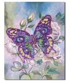Мозаика из пайеток на холсте Бабочка