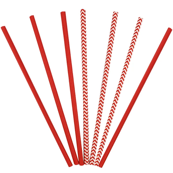 Трубочки бумажные ассорти Red 12(6+6) шт