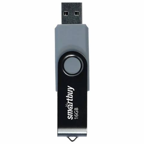 Флеш-диск 16 GB SMARTBUY Twist USB 2.0, черный, SB016GB2TWK