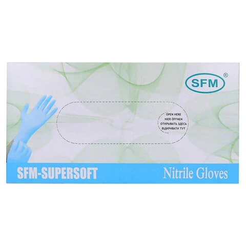 Перчатки нитриловые смотровые SFM Supersoft, Германия, 100 пар (200 штук),