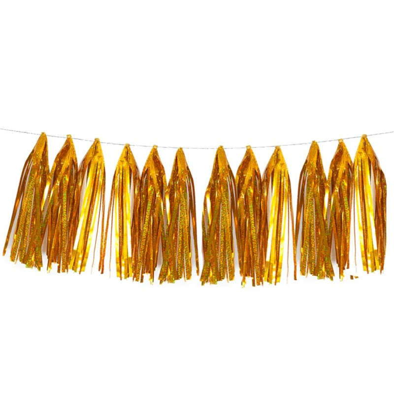 Гирлянда Тассел, Лазерный, Золото, Голография, 35x12 см, 12 листов, 521219