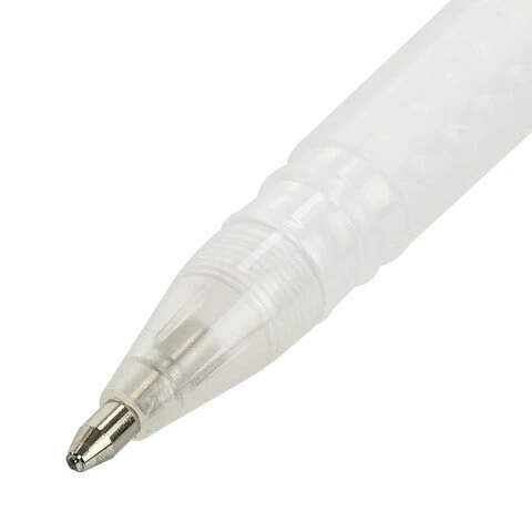 Ручка гелевая BRAUBERG ART, БЕЛАЯ, корпус тонированный белый, узел 1 мм, линия