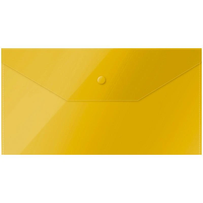 Папка-конверт на кнопке OfficeSpace, C6, 150мкм, желтая. 281223