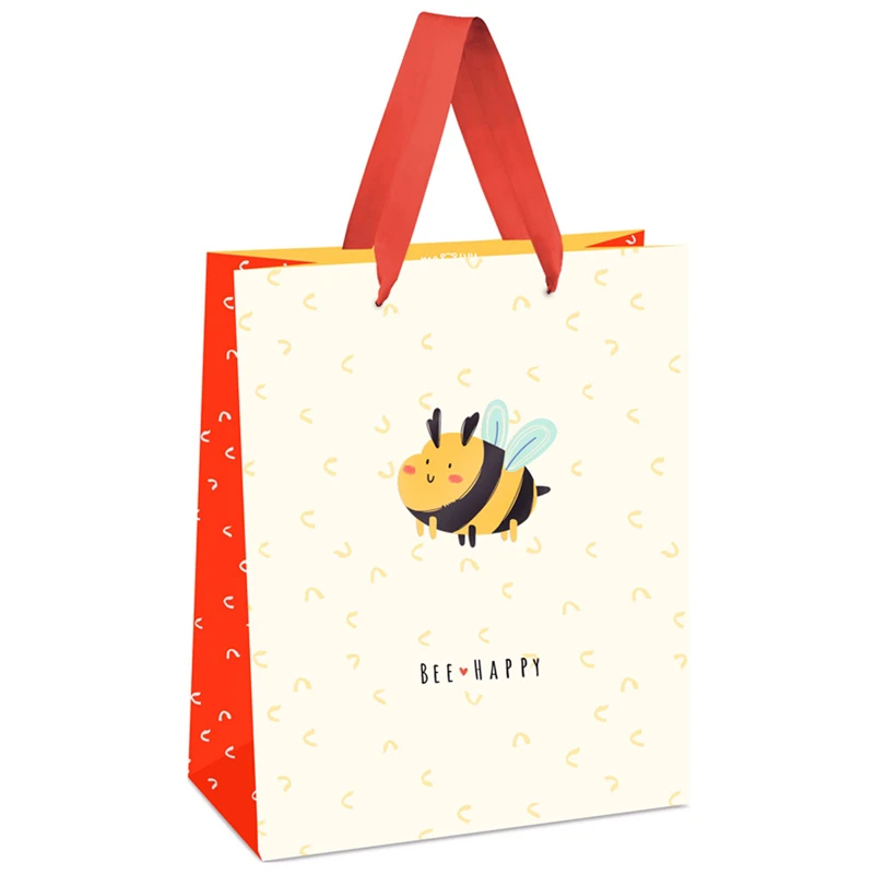 Пакет подарочный 18*23*10см, MESHU "Bee for you", выборочный лак,