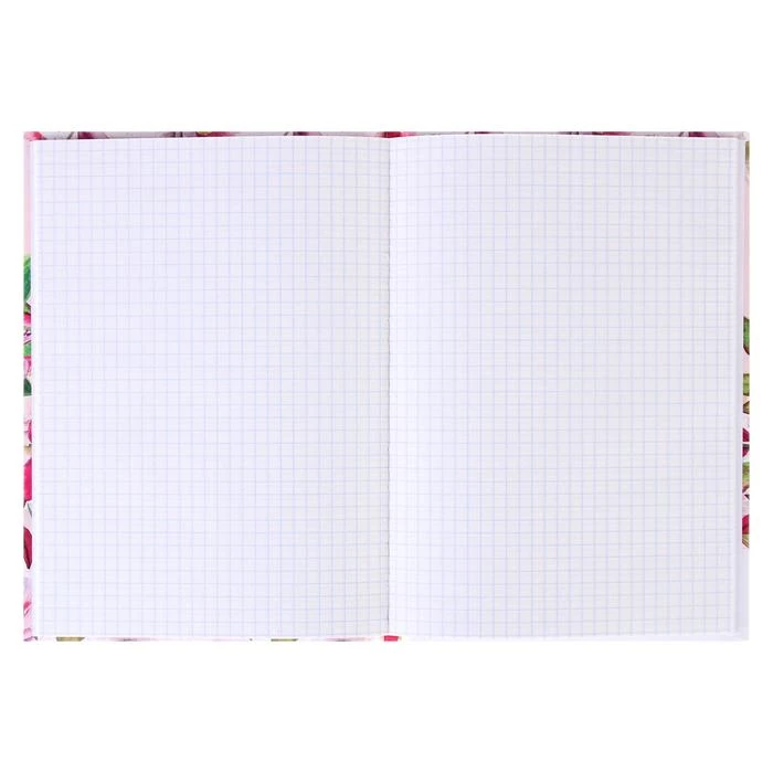 Записная книжка А5, 48 листов "Акварельные цветы", твёрдая обложка,