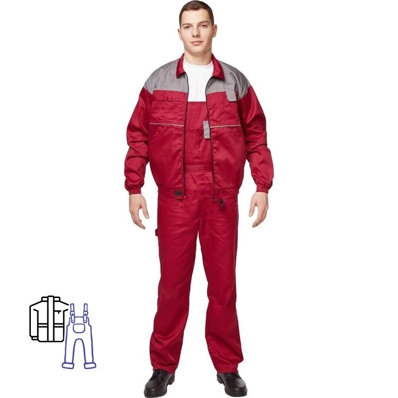 Спец.одежда летняя Костюм муж. Универсал/Рейнир кур/пк бордо/сер. 44-46/182