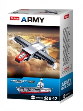 Конструктор пластиковый 10в1 SLUBAN. Армия. Истребитель и Авианосец (42 дет.,в