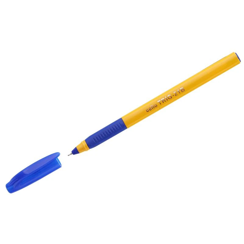 Ручка шариковая Cello "Tri-Grip yellow barrel" синяя, 0,7мм, грип,