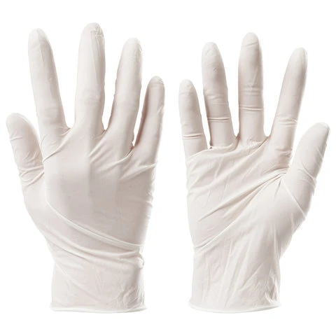 Перчатки виниловые белые, 50 пар (100 шт.), неопудренные, прочные, размер L
