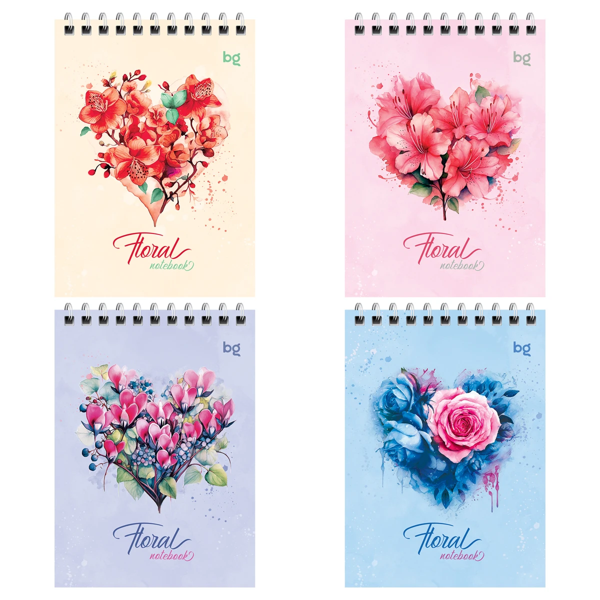 Блокнот А6 40л. на гребне BG "Floral notebook"