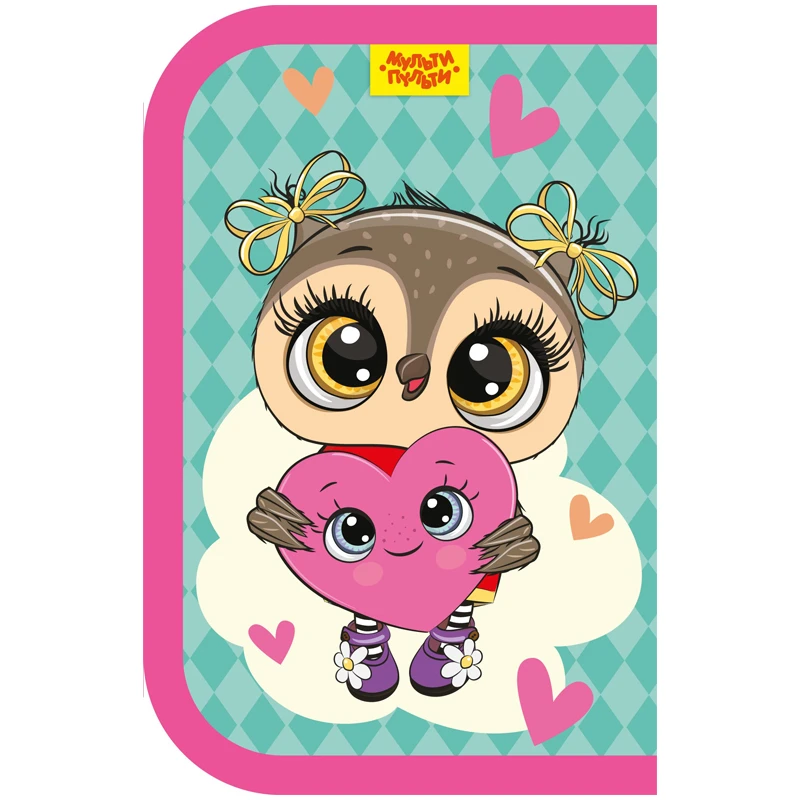 Пенал 1 отделение, 200*130 Мульти-Пульти "Lovely Owl", доп. секция,