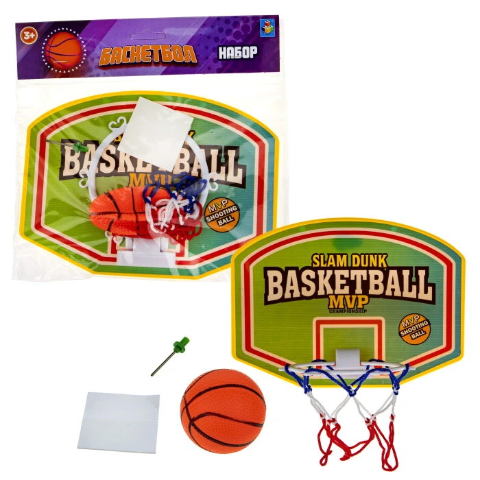 1toy Баскетбольный щит с баскетбольным мячом 27*16 см.