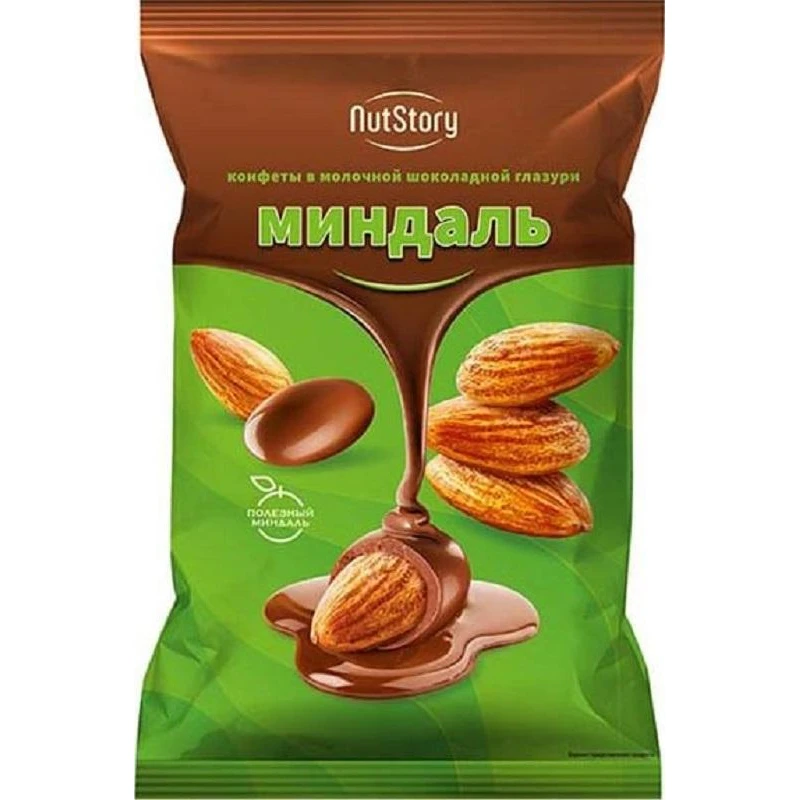 Конфеты NutStory Миндаль в молочной шок.гл., 500 гр