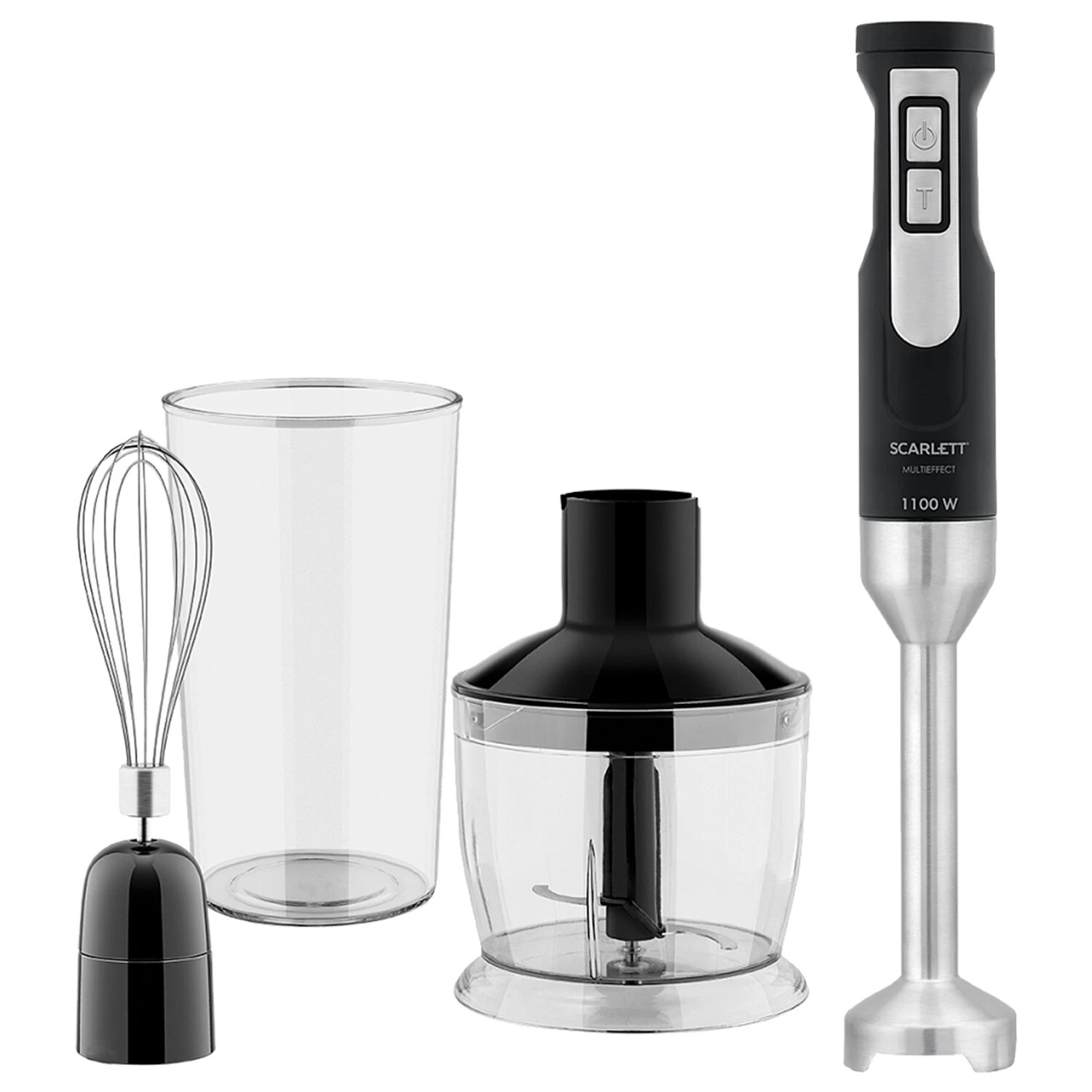 Блендер погружной SCARLETT SC-HB42F61, 1100Вт, 25 режимов, измельчитель, венчик,