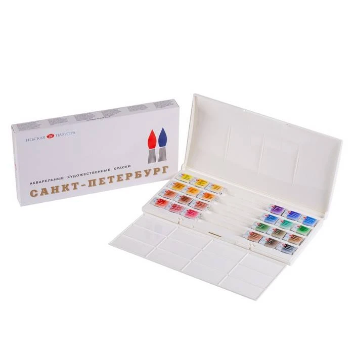 Акварель худ. С-ПЕТЕРБУРГ 24 цв. пласт.уп. с  палитрой 1942017