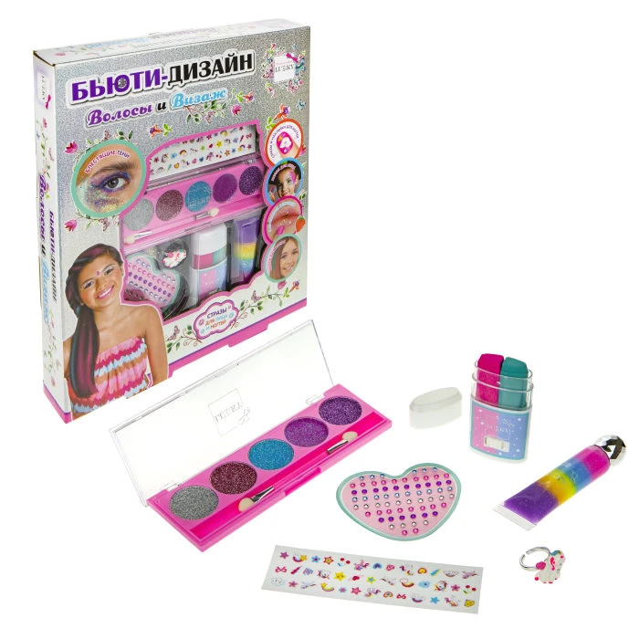 Lukky Бьюти-Дизайн набор "Волосы и Визаж" с палеткой гель-теней