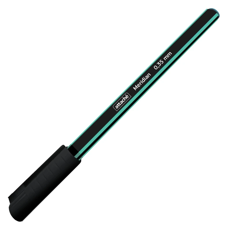 Ручка шариковая неавтоматическая Attache Meridian, 0,35мм черн-бирюз.корп