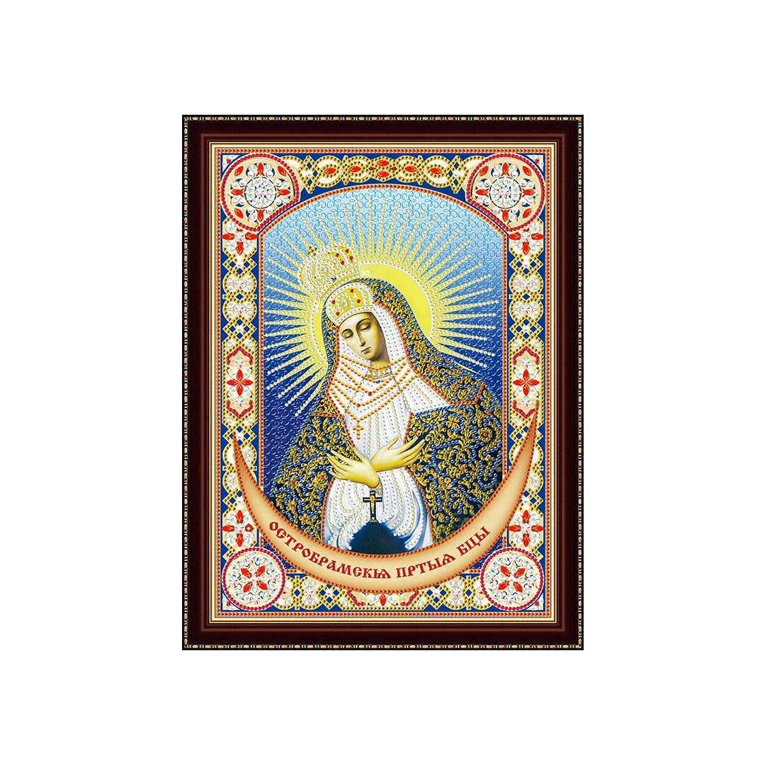 Алмазная мозаика 30х40 см с подрамником c част. зап. (блест) Икона Божией Матери