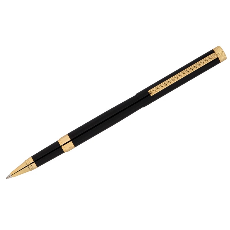 Ручка-роллер Delucci "Classico", черная, 0,6мм, корпус черный/золото,