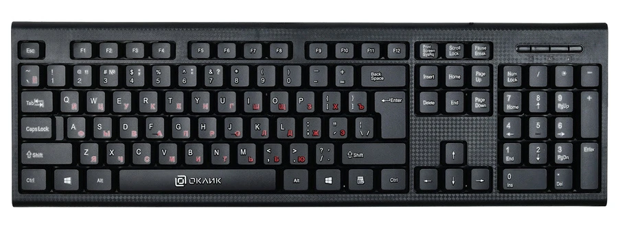 Клавиатура Оклик 120M черный USB
