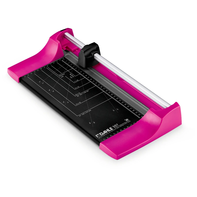 Резак роликовый А4 Dahle Color ID 507, 320мм, до 8 листов, розовый,