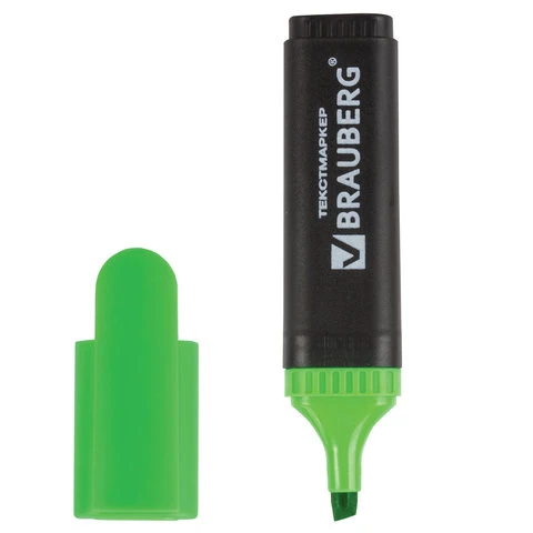 Текстмаркер BRAUBERG "Contract", ЗЕЛЕНЫЙ, классический, скошенный