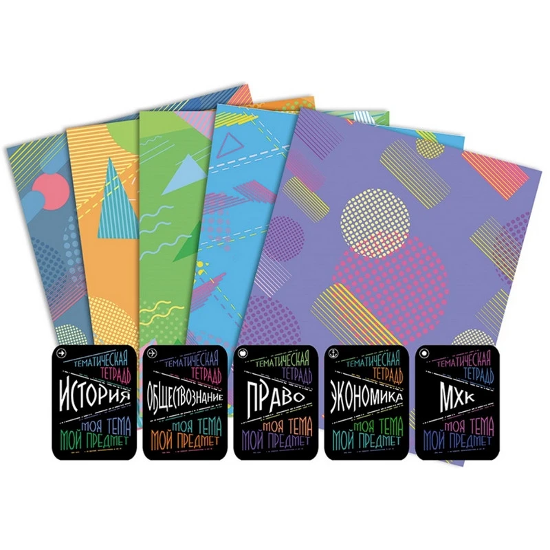 Набор Тетрадей предметных А5 36л,5шт+наклейки 5шт Общественные науки С5969